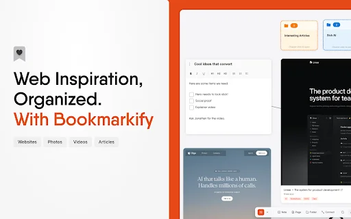 Bookmarkify – সেরা ভিজ্যুয়াল বুকমার্ক ম্যানেজার ডাউনলোড করুন - Screenshot 1