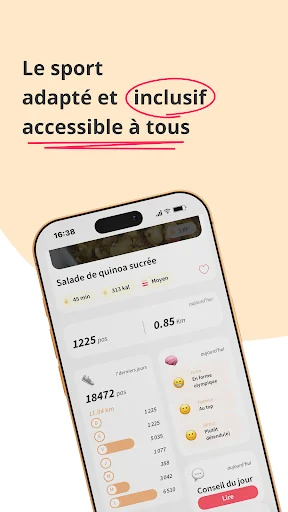Kunto: Nutrition Sport Adapté ডাউনলোড করুন – ফিটনেস ও স্বাস্থ্য টিপস - Screenshot 8
