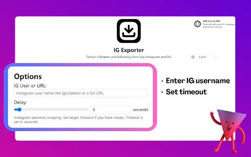 IG Follower Export Tool ডাউনলোড করুন – দ্রুত এক্সেল এক্সপোর্ট - Screenshot 1