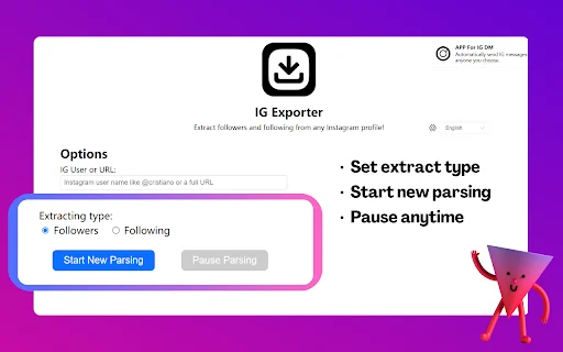 IG Follower Export Tool ডাউনলোড করুন – দ্রুত এক্সেল এক্সপোর্ট - Screenshot 2