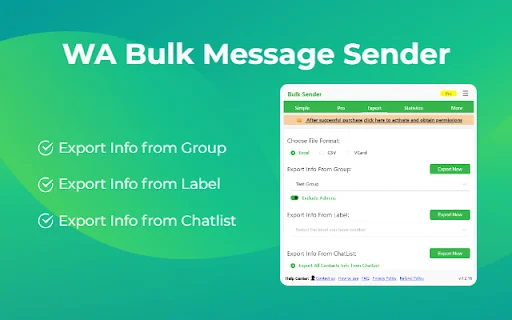WA Bulk Message Sender ডাউনলোড করুন – সেরা হোয়াটসঅ্যাপ মার্কেটিং টুল - Screenshot 2