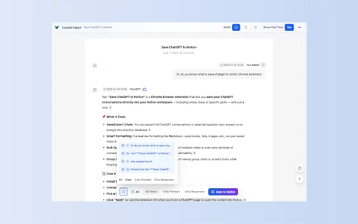 Save ChatGPT to Notion ডাউনলোড করুন – চ্যাট ইতিহাস সেভ করুন - Screenshot 3