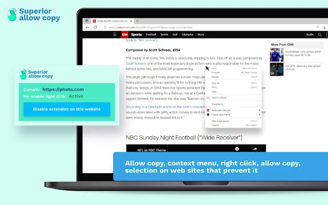 Superior Allow Copy ডাউনলোড করুন – রাইট ক্লিক ও কপি আনলক করুন - Screenshot 1