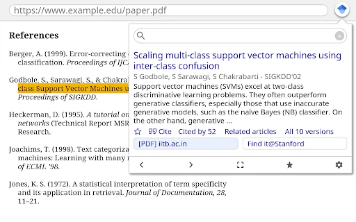 Google Scholar Button ডাউনলোড করুন – গবেষণার জন্য সেরা টুল - Screenshot 1