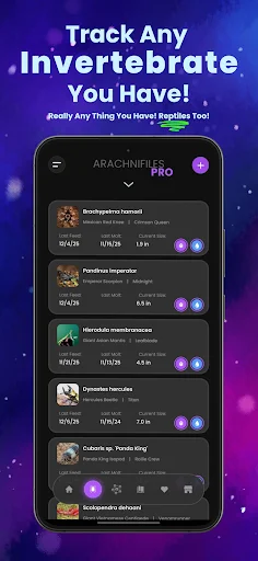 Arachnifiles: Pet Tracker ডাউনলোড করুন – মাকড়সা ও সরীসৃপ যত্ন নেওয়ার সহজ উপায় - Screenshot 1