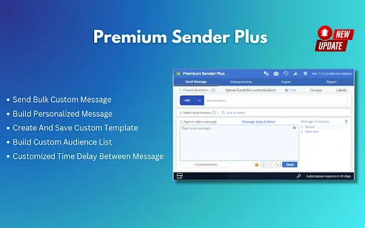 Premium Sender Plus ডাউনলোড করুন – সেরা মেসেজিং এক্সটেনশন - Screenshot 1