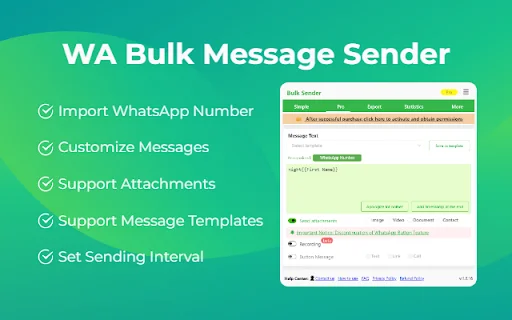 WA Bulk Message Sender ডাউনলোড করুন – সেরা হোয়াটসঅ্যাপ মার্কেটিং টুল - Screenshot 1