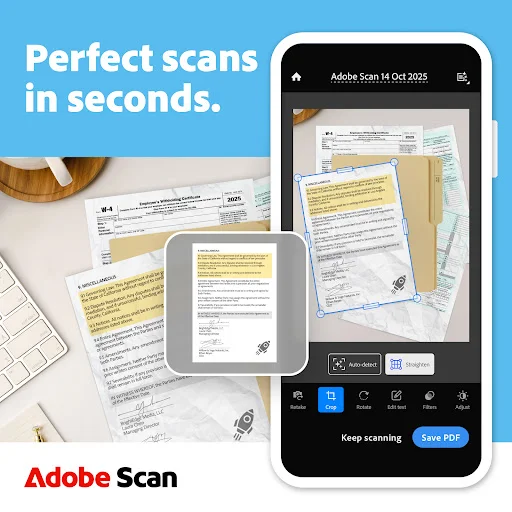 Adobe Scan AI PDF Scanner ডাউনলোড করুন – সেরা ডকুমেন্ট স্ক্যানার - Screenshot 1