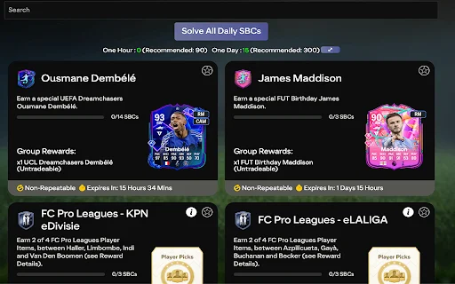 FC26 Enhancer ডাউনলোড করুন – সেরা SBC সলভার ও অটোমেশন টুল - Screenshot 1