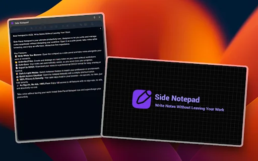 Side Notepad ডাউনলোড করুন – ব্রাউজারে নোট নেওয়ার সেরা টুল - Screenshot 4