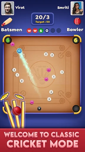 Carrom Cricket ডাউনলোড করুন – সেরা ক্যারাম ও ডিস্ক পুল গেম - Screenshot 1