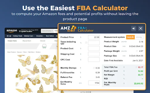 Amazon FBA Calculator Free ডাউনলোড করুন – সেরা অ্যামাজন প্রফিট ক্যালকুলেটর - Screenshot 1