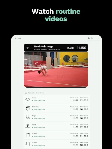 Gym Art ডাউনলোড করুন – জিমন্যাস্টিকস রুটিন ও স্কোরিং অ্যাপ - Screenshot 10