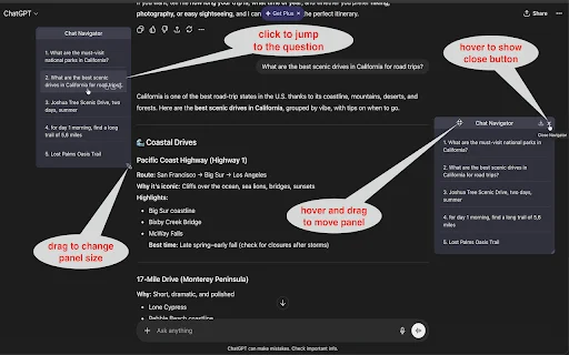 AI Chat Navigator ডাউনলোড করুন – ChatGPT ও Claude-এর জন্য সেরা সাইডবার - Screenshot 2