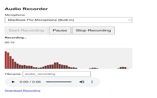 Audio Capture For Chrome ডাউনলোড করুন – সেরা অডিও রেকর্ডার - Screenshot 1