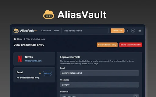 AliasVault ডাউনলোড করুন – সেরা প্রাইভেসি ও পাসওয়ার্ড ম্যানেজার - Screenshot 1