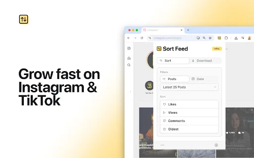 Sort Feed ডাউনলোড করুন – Instagram ও TikTok ভিডিও অ্যানালাইসিস টুল - Screenshot 1