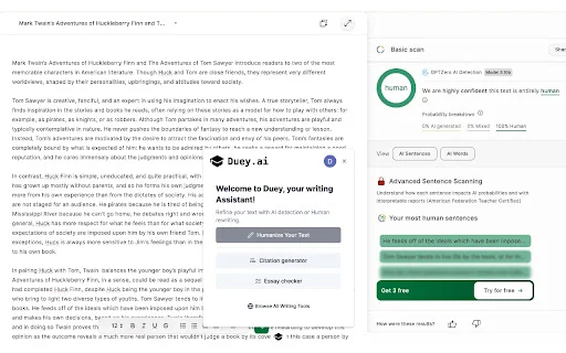 Duey.ai ডাউনলোড করুন – Google Docs-এ সেরা AI অটো টাইপার ও হিউম্যানাইজার - Screenshot 1