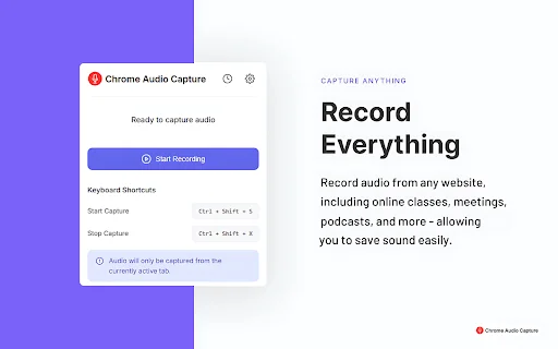 Chrome Audio Capture ডাউনলোড করুন – অডিও রেকর্ড করুন সহজে - Screenshot 2