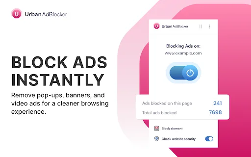 Urban AdBlocker ডাউনলোড করুন – সেরা ফ্রি অ্যাড ব্লকার এক্সটেনশন - Screenshot 1