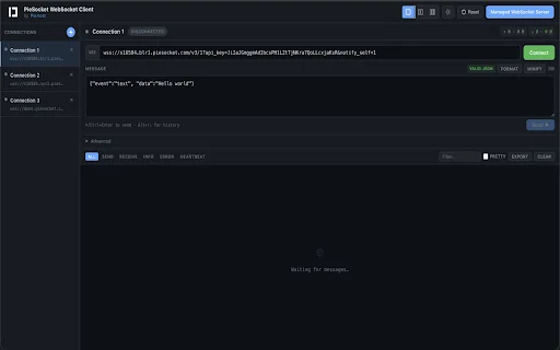 PieSocket WebSocket টেস্ট করুন – সেরা ডেভেলপার টুল ডাউনলোড - Screenshot 1