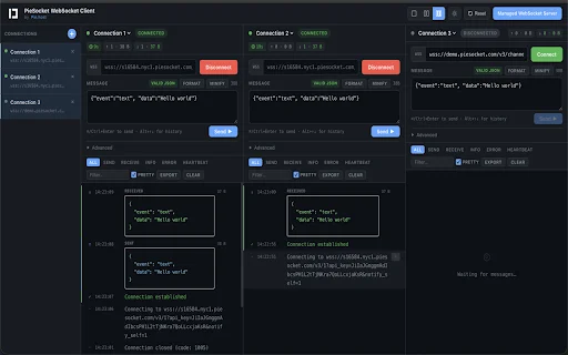 PieSocket WebSocket টেস্ট করুন – সেরা ডেভেলপার টুল ডাউনলোড - Screenshot 4