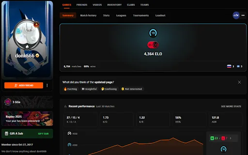 FACEIT FORECAST ডাউনলোড করুন – সেরা ফেসইট স্ট্যাটস এক্সটেনশন - Screenshot 3