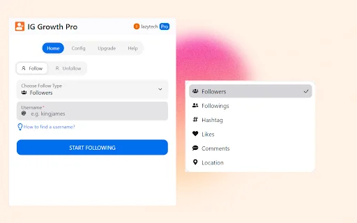 IG Growth Pro ডাউনলোড করুন – ইনস্টাগ্রাম অটো ফলোয়ার টুল - Screenshot 1