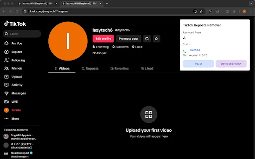 Reposts Remover for TikTok ডাউনলোড করুন – বাল্ক ভিডিও রিমুভার - Screenshot 2