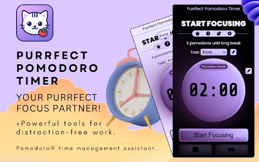 Purrfect Pomodoro Timer ডাউনলোড করুন – সেরা প্রোডাক্টিভিটি অ্যাপ - Screenshot 1