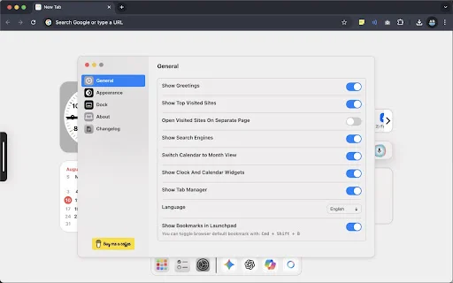 Mac New Tab ডাউনলোড করুন – macOS স্টাইলের সুন্দর ব্রাউজার ট্যাব - Screenshot 3