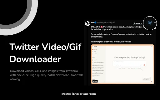 Twitter Video/GIF Downloader – দ্রুত ডাউনলোড করুন সেরা কোয়ালিটিতে - Screenshot 1