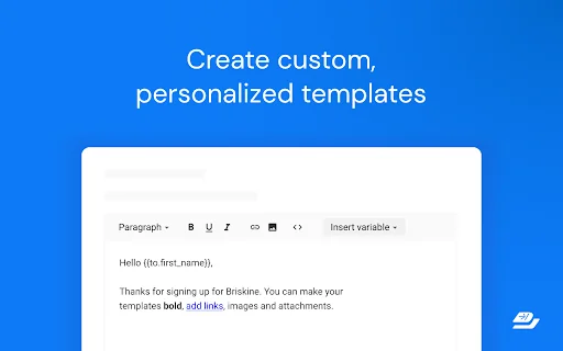 Briskine: Gmail-এর জন্য সেরা ইমেইল টেমপ্লেট ও প্রোডাক্টিভিটি টুল - Screenshot 3