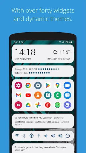 AIO Launcher ডাউনলোড করুন – সেরা কাস্টমাইজযোগ্য হোম স্ক্রিন - Screenshot 3