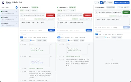PieSocket WebSocket টেস্ট করুন – সেরা ডেভেলপার টুল ডাউনলোড - Screenshot 2