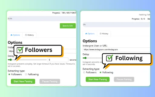 InExporter ডাউনলোড করুন – Instagram ফলোয়ার এক্সপোর্ট টুল - Screenshot 1