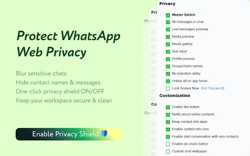 Privacy Extension for WhatsApp ডাউনলোড করুন – চ্যাট সুরক্ষিত রাখুন - Screenshot 1