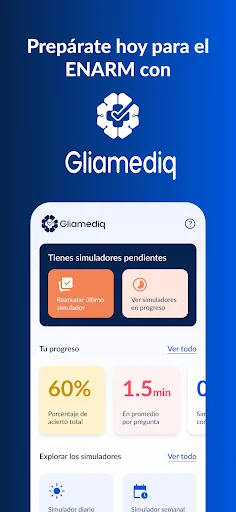 Gliamediq: Simulador ENARM ডাউনলোড করুন – সেরা মেডিকেল প্রস্তুতি - Screenshot 1