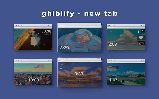Ghiblify ডাউনলোড করুন – স্টুডিও জিবলি অনুপ্রাণিত নিউ ট্যাব - Screenshot 1