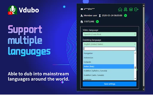 Vdubo ডাউনলোড করুন – YouTube ভিডিওর জন্য সেরা AI ডাবিং টুল - Screenshot 2
