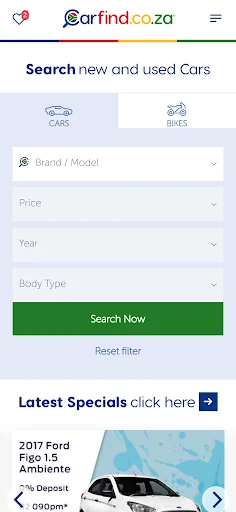 Carfind.co.za অ্যাপ ডাউনলোড করুন – সেরা নতুন ও ব্যবহৃত গাড়ি খুঁজুন - Screenshot 1